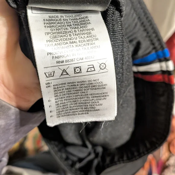 Adidas Black Pants with Red and Blue Accents